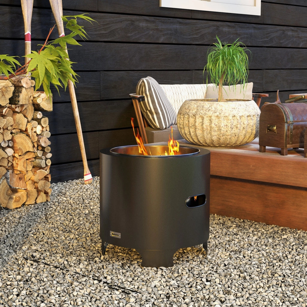 Brasero da esterno in metallo ¨C zephmum ¨C nero, diametro 45 cm