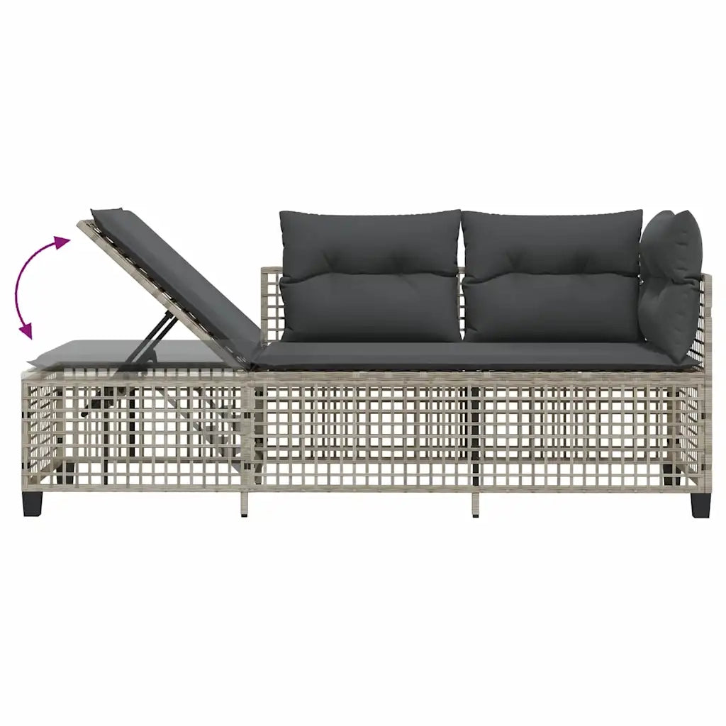 Divani da Giardino ad Angolo 3 pz Cuscini Grigio in Polyrattan