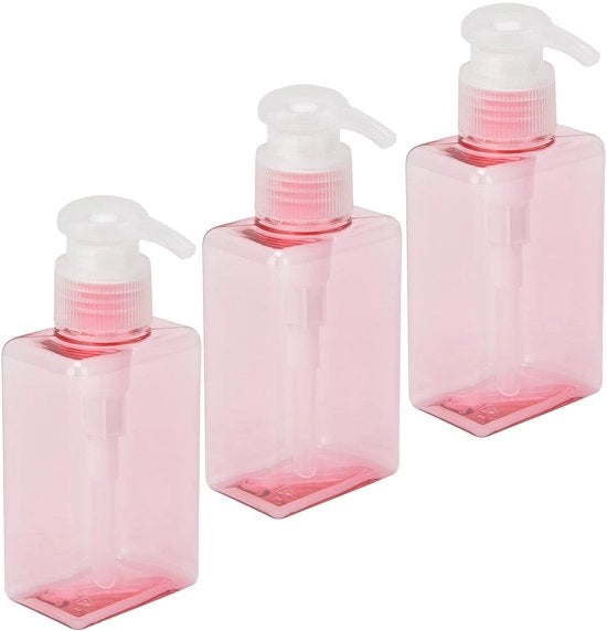 Set di 3 flaconi di plastica da 100 ml riscaldabili e riempibili per contenitore di liquido, dispensatore di sapone e vaschetta per shampoo e body wash
