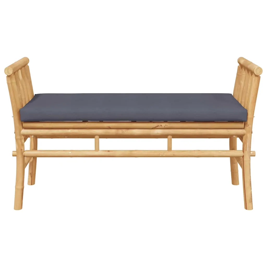 Panchina da giardino con cuscino Marrone 110 x 38 x 65cm Bambù 4108078