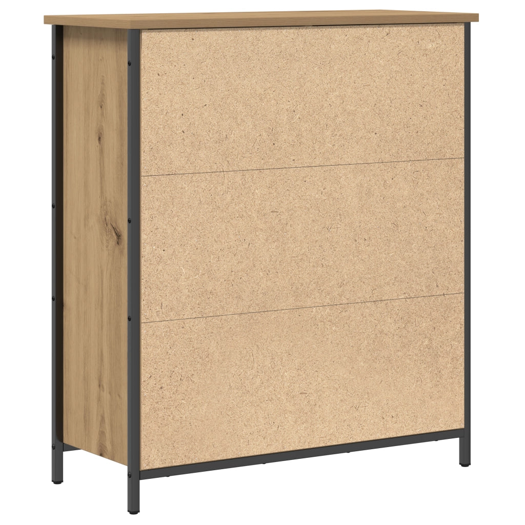 Credenza in Rovere Artigianale 70x30x80 cm Legno ingegnerizzato e Acciaio