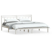 Letto matrimoniale | Letto per adulti | Giroletto Bianco 180x200 cm Super King in Legno Massello