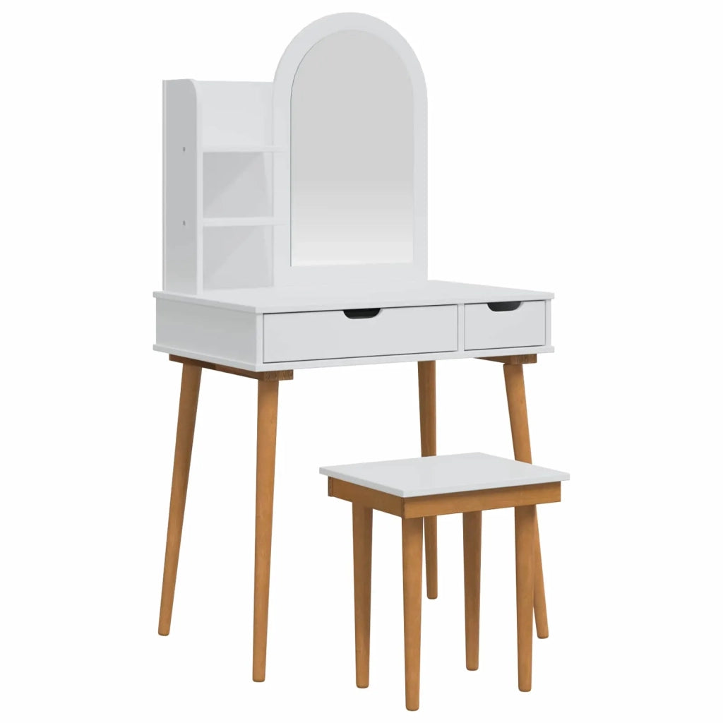 Set Tavolo da Trucco FAUSKE 4 pcs Bianco 76 x 50 x 143 cm 3438594