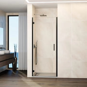 Box doccia frontale GLASS 1 porta battente 90 cm (85,7-90,2) titanio trasparente