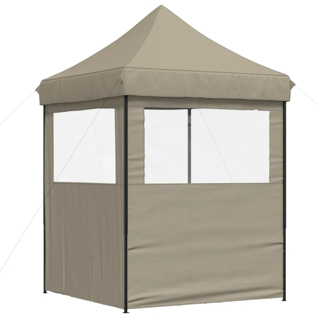 Tendone per Feste Pieghevole Pop-Up con 2 Pareti Tortora 4004994
