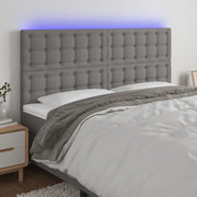 Testiera a LED GrigioScuro 200x5x118/128cm in Tessuto 3122881