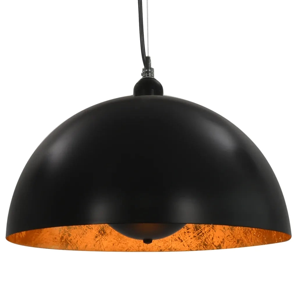 Lampadari 2 pz Nero e Oro Semi-Sferici 40 cm E27 CFW8812249