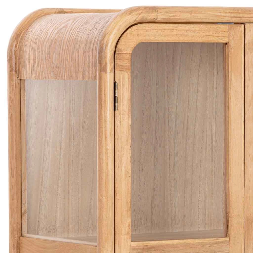 Vetrina in legno e rattan marrone 72x40.5x160h cm