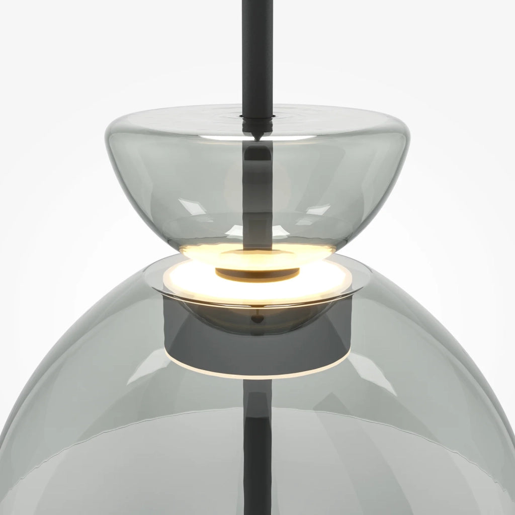 Maytoni Lampadario moderno Bangkok 1 luce LED integrato nero metallo vetro