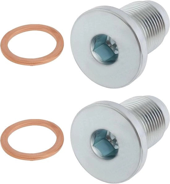 Pompa di Scarico per Olio M18x1.5 per Alfa Romeo e FIAT - Set di 2 Pezzi - Adatto per Alfa Romeo GT GTV 145 146 147 155 156 159 166, FIAT STILO 2002-2007