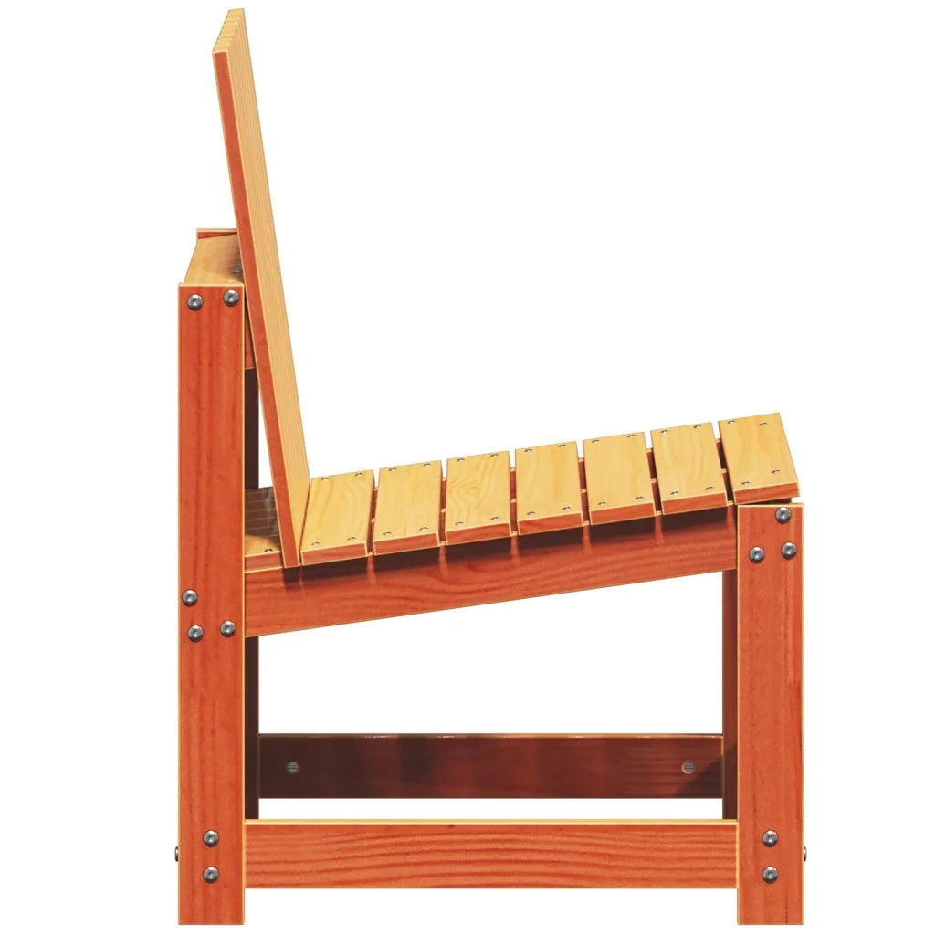 Sedia da patio-Sedia da Giardino Marrone Cera 50,5x55x77cm Legno Massello Pino