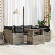 Set Divano da Giardino 7 pcs Grigio e Grigio Scuro polyrattan 3348395