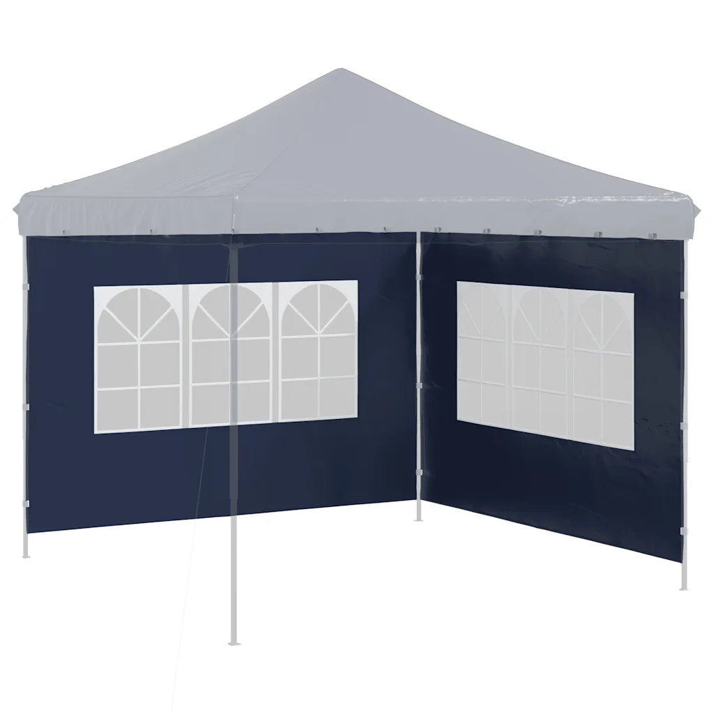 Parete per Tendostruttura 2 pz con Finestra in PE Blu 45115