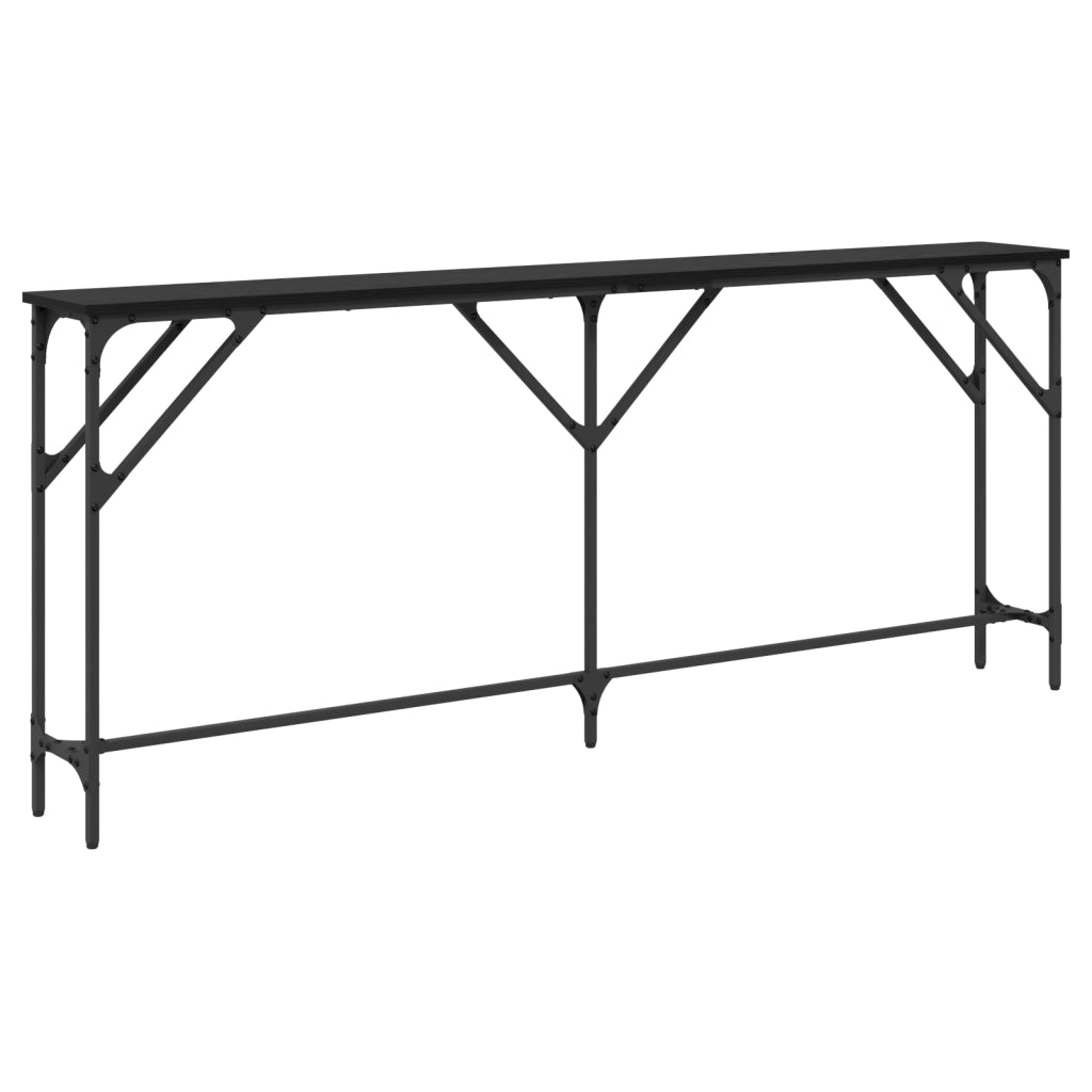 Tavolo Consolle Rovere Nero 180x23x75 cm Legno Ingegnerizzato