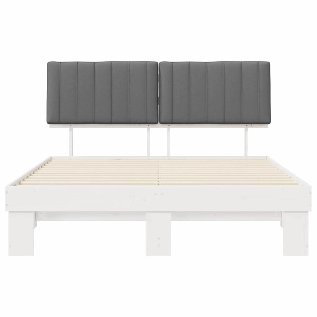 Letto con Testiera Rivestita Grigio chiaro 160 x 200 cm