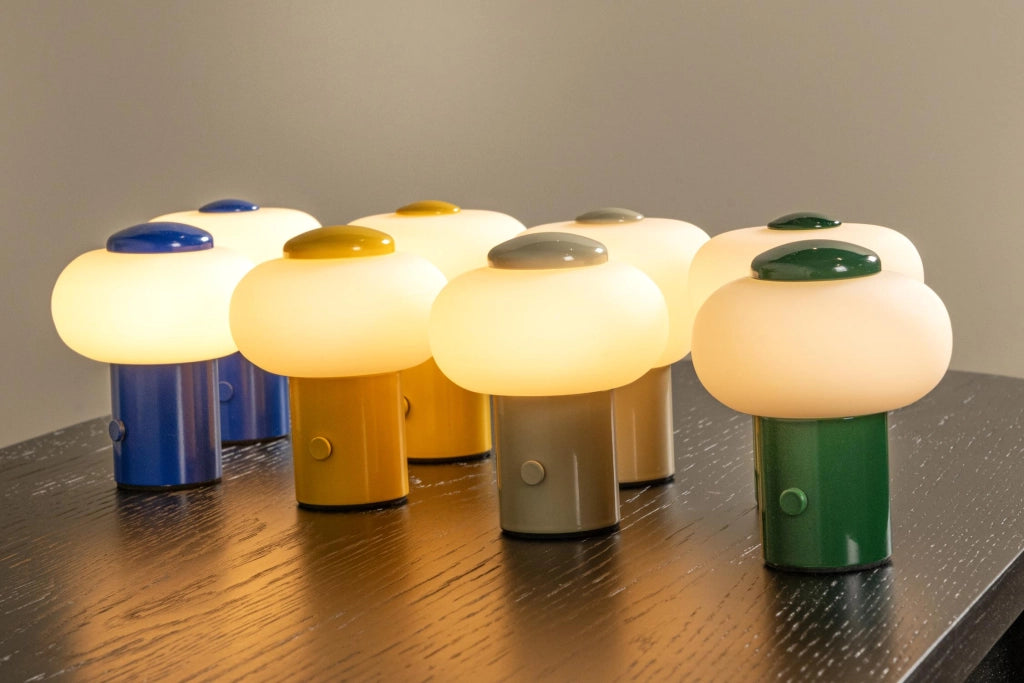 Lampada da tavolo LED GUSTAV verde vetro wireless Lucide