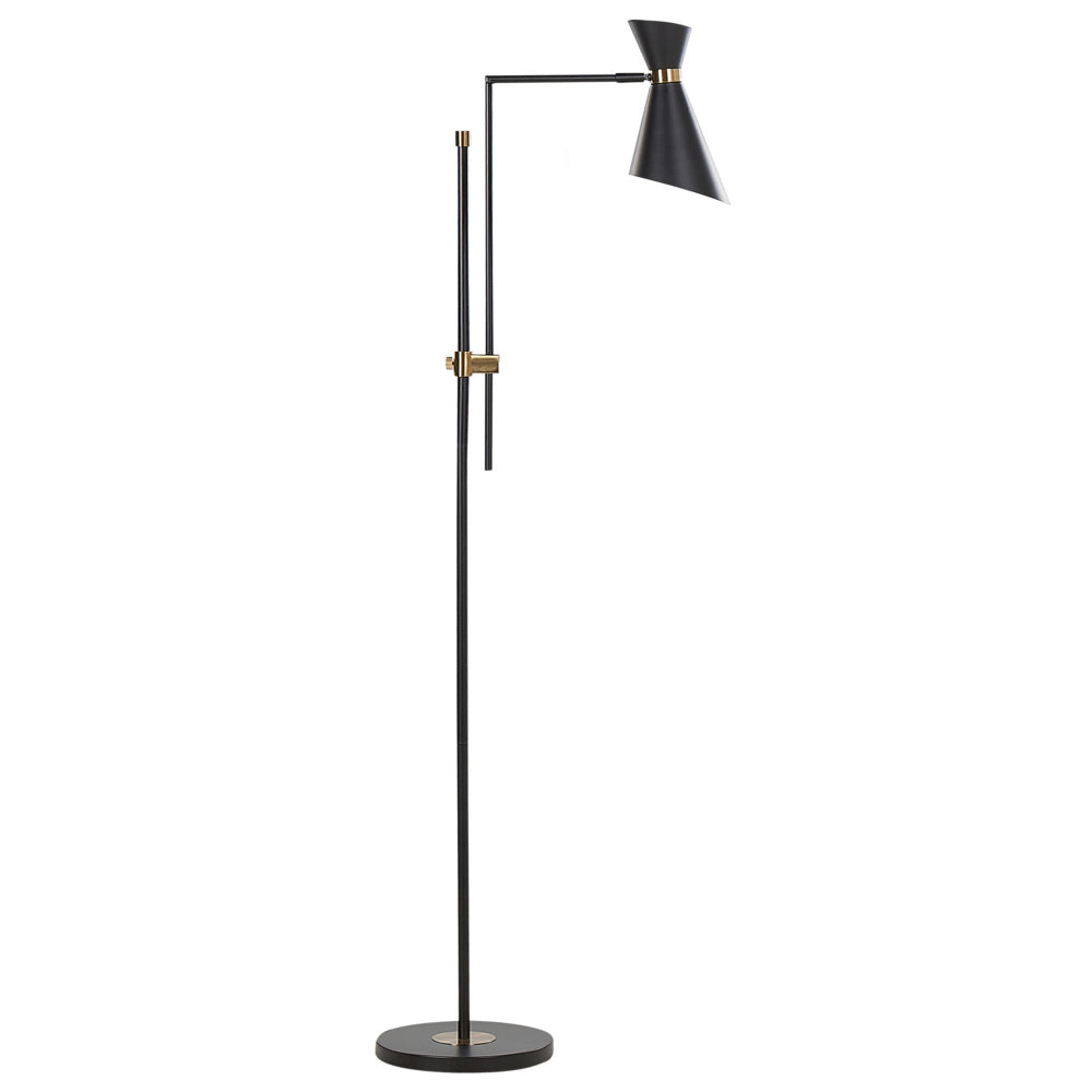 Lampada da terra moderna con faretto regolabile in metallo nero ufficio soggiorno camera da letto