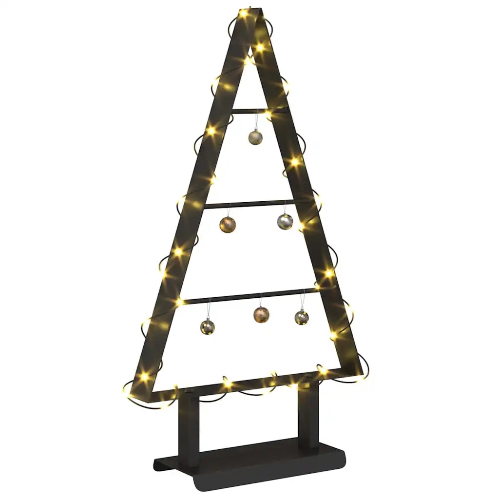 Albero di Natale in metallo con supporto Nero 60 cm Acciaio