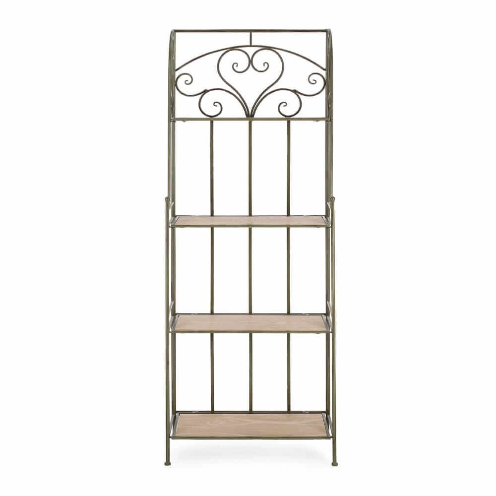 Scaffale in Metallo Bianco con 4 Piani in MDF Stile Romantico - GUSE
