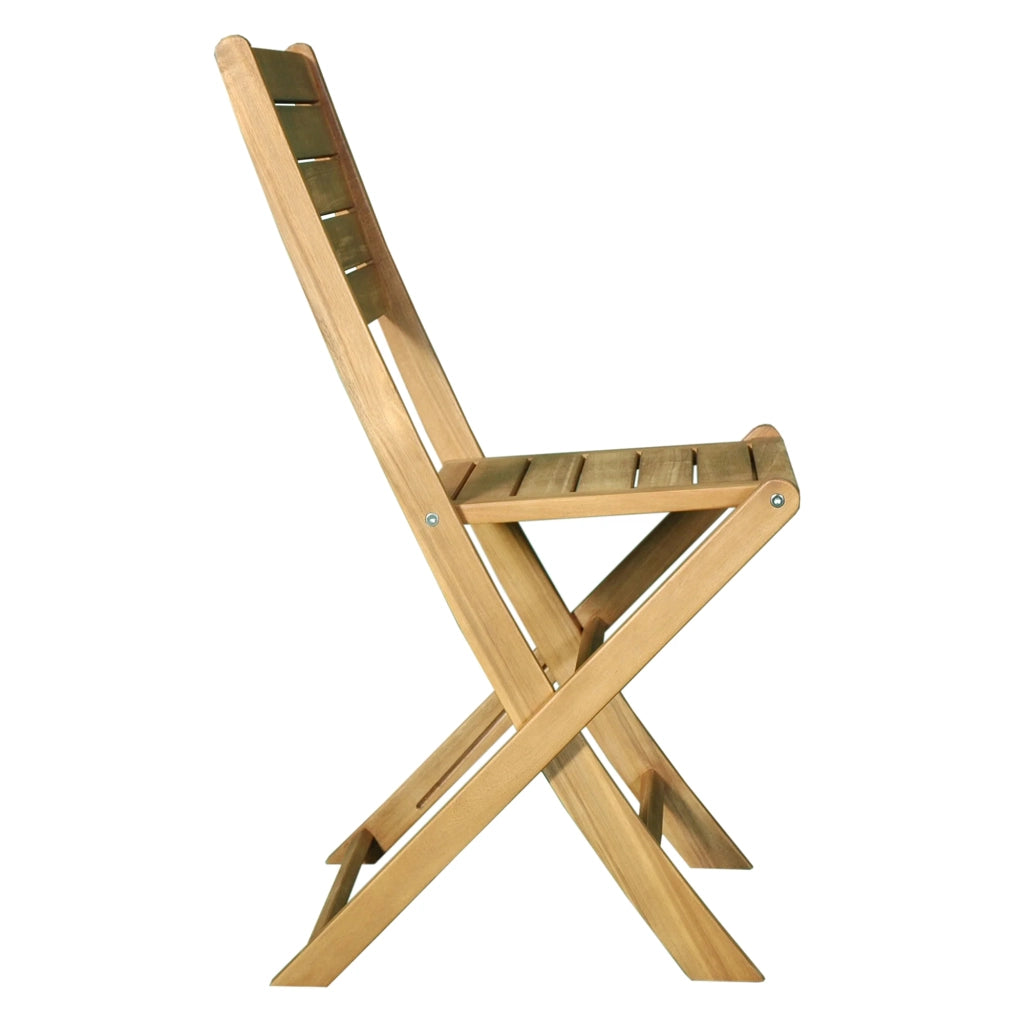 Set 2 sedie pieghevoli da giardino Lino in legno di acacia, salvaspazio (46,5x51,5x87 cm)