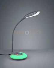 KRAIT LAMPADA DA STUDIO LED 3,5W 300lm, 3000K ANTRACITE CON BASE LUMINOSA RGB E DIFFUSORE FLESSIBILE CON 4 REGOLAZIONI INTENSITA' TOUCH H. 34CM
