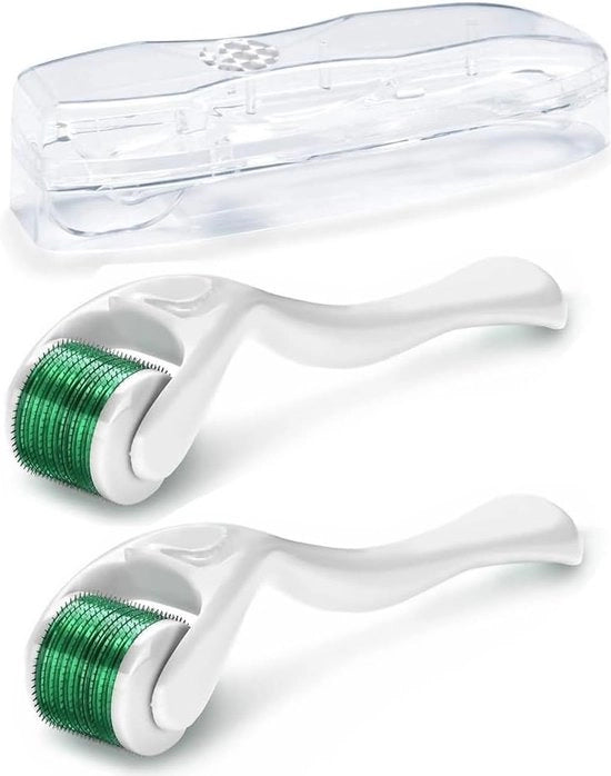 Kit per la crescita del baffo - 2 pezzi - 0,5 mm / 1 mm - con scatola di conservazione - dermaroller - kit per la crescita del baffo - regalo per Sinterklaas - regalo di Natale