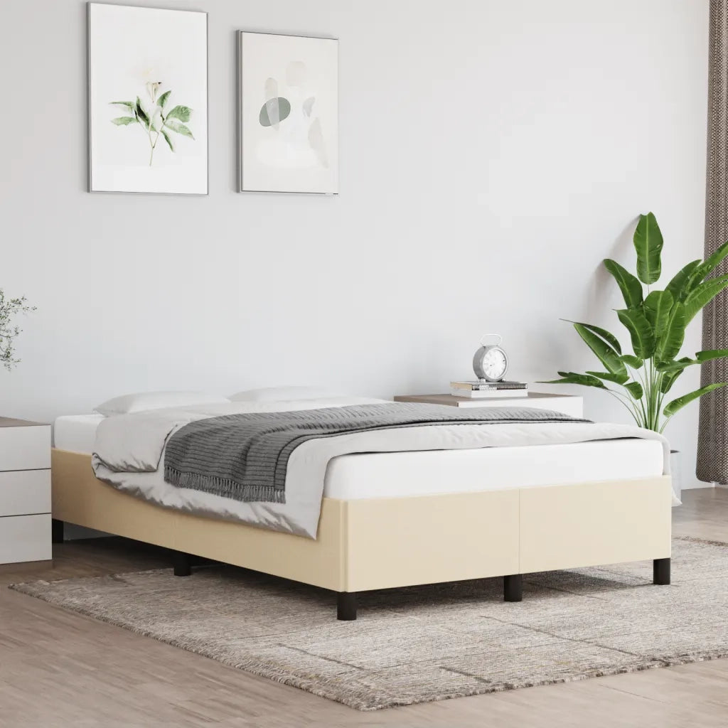 vidaXL Giroletto senza Materasso Crema 120x190cm in Tessuto