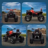 Quad per Bambini Elettrico 12V con Fari e Batteria Ricaricabile, Età 3-5 Anni, 100x65x73cm, Rosso