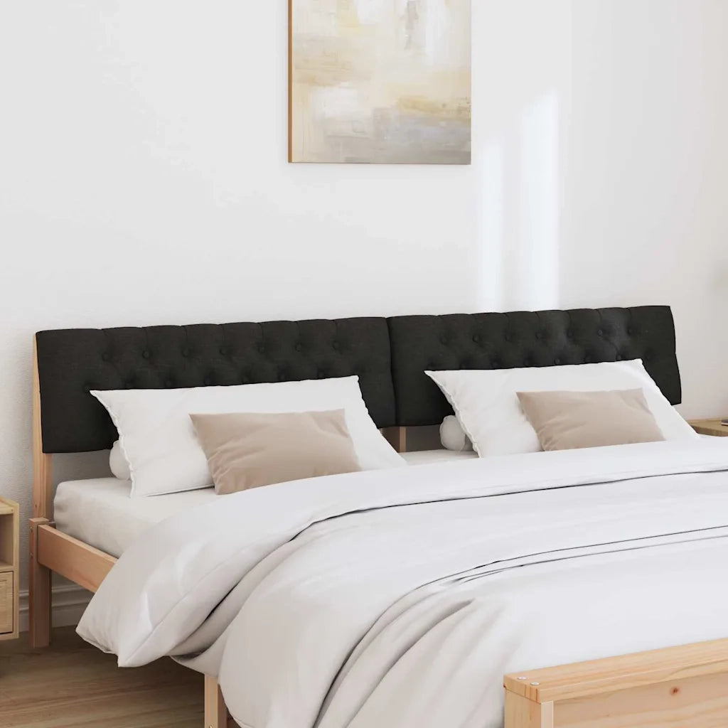 Testiera imbottita-Testiera con Cuscini-Testata Nero 200 cm Pino massello 888939