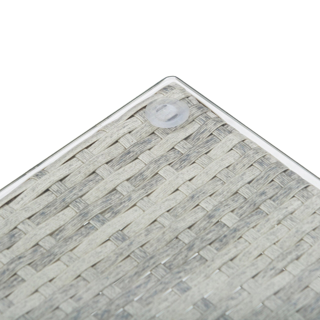 Set da Giardino Divano Angolare e Tavolino in Rattan Grigio