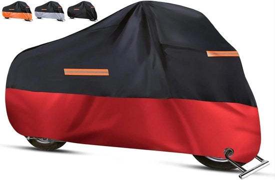 Garage per moto all'aperto - Tessuto Oxford impermeabile - Pneumatici riflettenti - Protezione UV antipolvere - Rosso