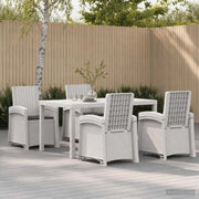 Set da Pranzo per Giardino 5 pz Bianco e Antracite PP 3430128