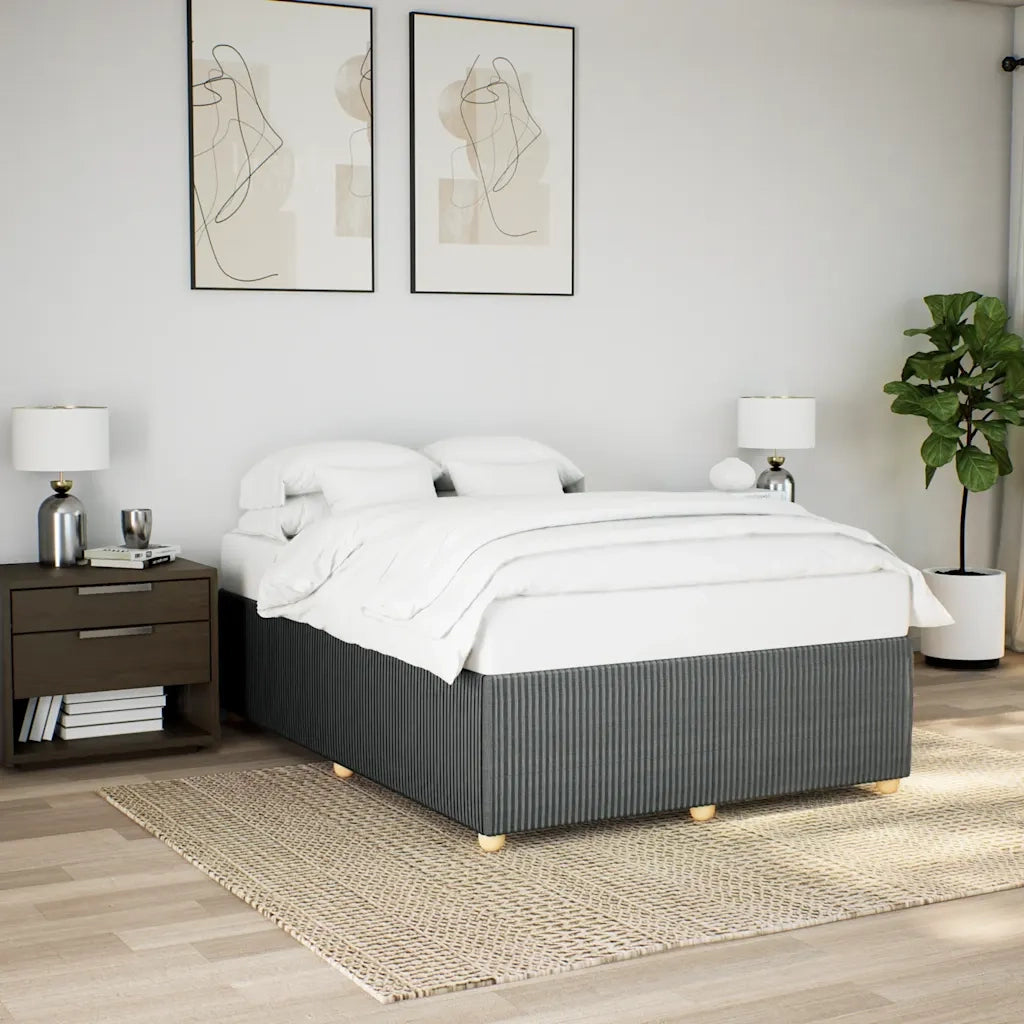 Letto matrimoniale | Letto per adulti | Giroletto senza Materasso Grigio Scuro 140x200 cm Tessuto