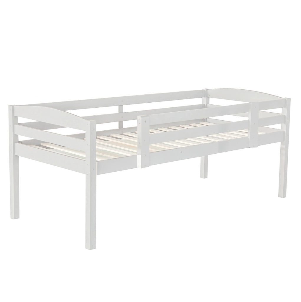 Letto a castello triplo per bambini 90x200 cm in legno di pino e MDF; bianco