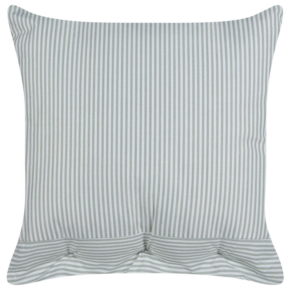 Cuscino decorativo verde e bianco a righe quadrato con Bottoni 45 x 45 cm stile moderno