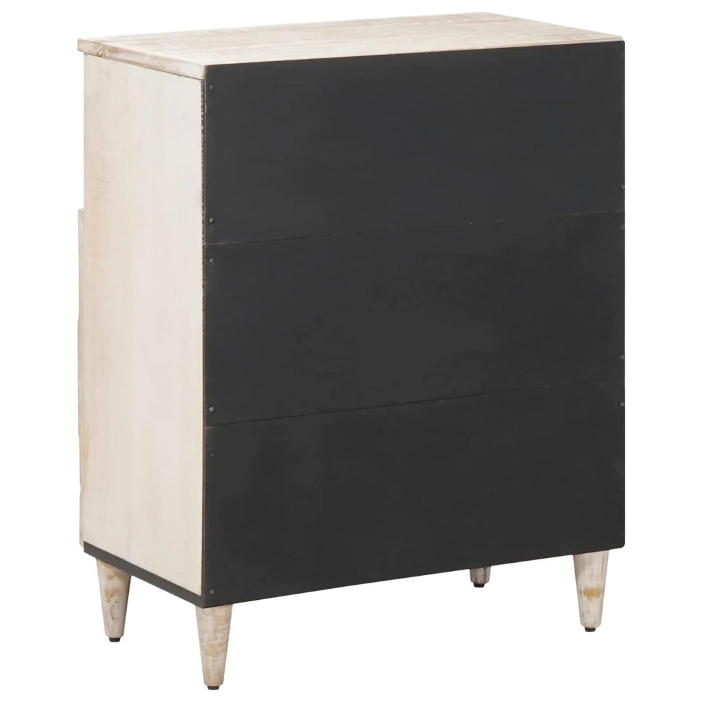 Credenza Bianco 60 x 33,5 x 75 cm Legno di mango massello
