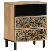 Comodino | Armadio da Notte | Mobiletto da notte 50x33x60 cm in Legno Massello di Mango