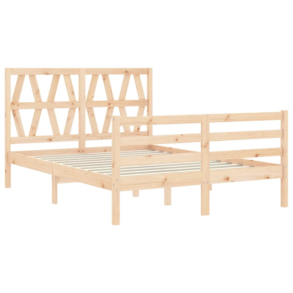 Giroletto con Testiera-Struttura Letto con testiera 140x200 cm in Legno Massello 569862
