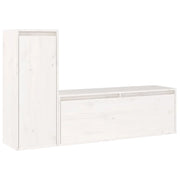 Mobile TV multimediale scaffale TV credenza mobile TV sala da pranzo soggiorno camera da letto 2 pezzi legno massello di pino bianco 02_0028583