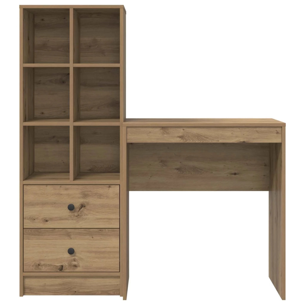 Scrivania con cassetto con lo scaffale 2 pcs Rovere artigianale 3337312