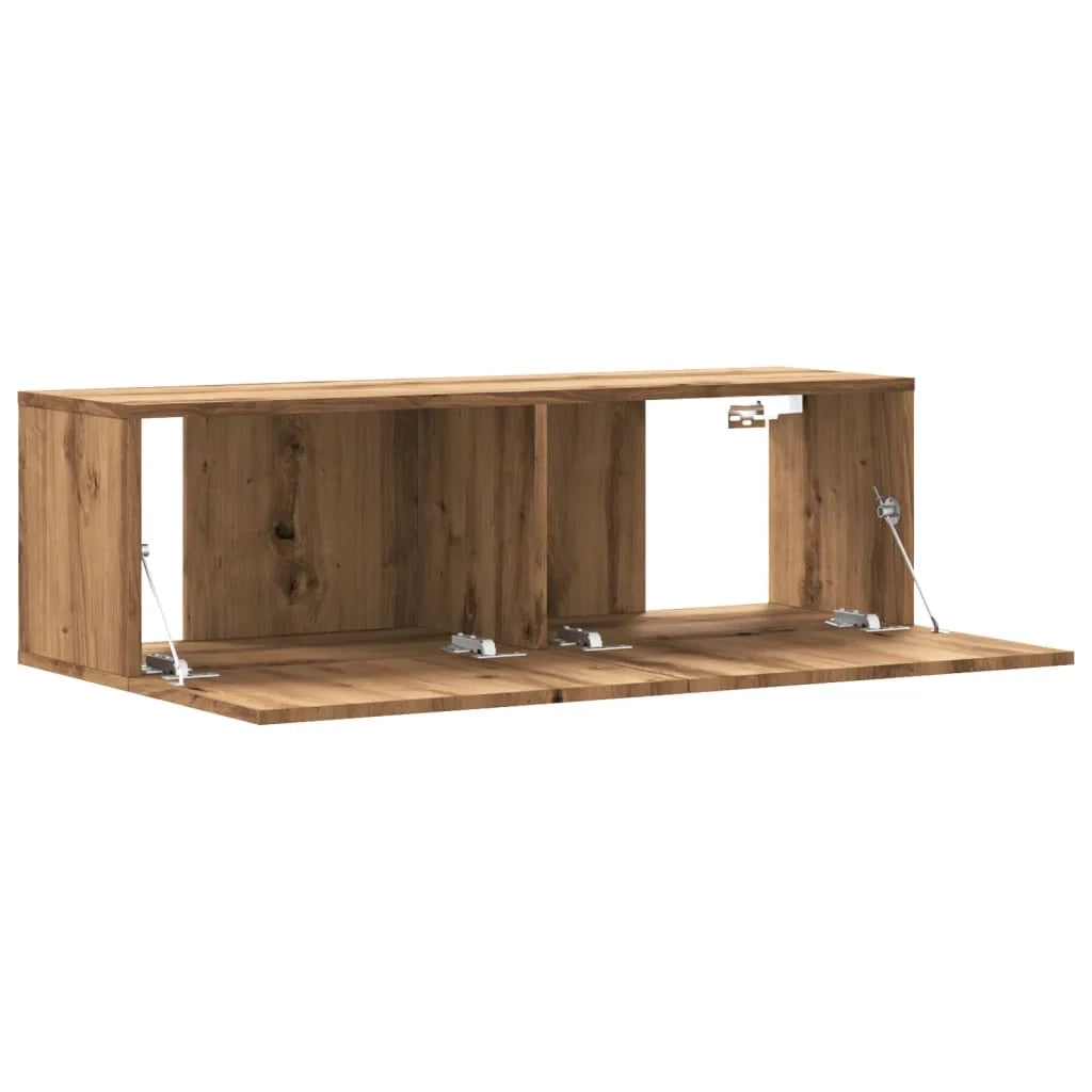 Mobile TV multimediale scaffale TV mobile TV credenza TV sala da pranzo soggiorno camera da letto da parete rovere lavorato a mano 100 x 30 x 30 cm legno ingegnerizzato marrone 02_0028116