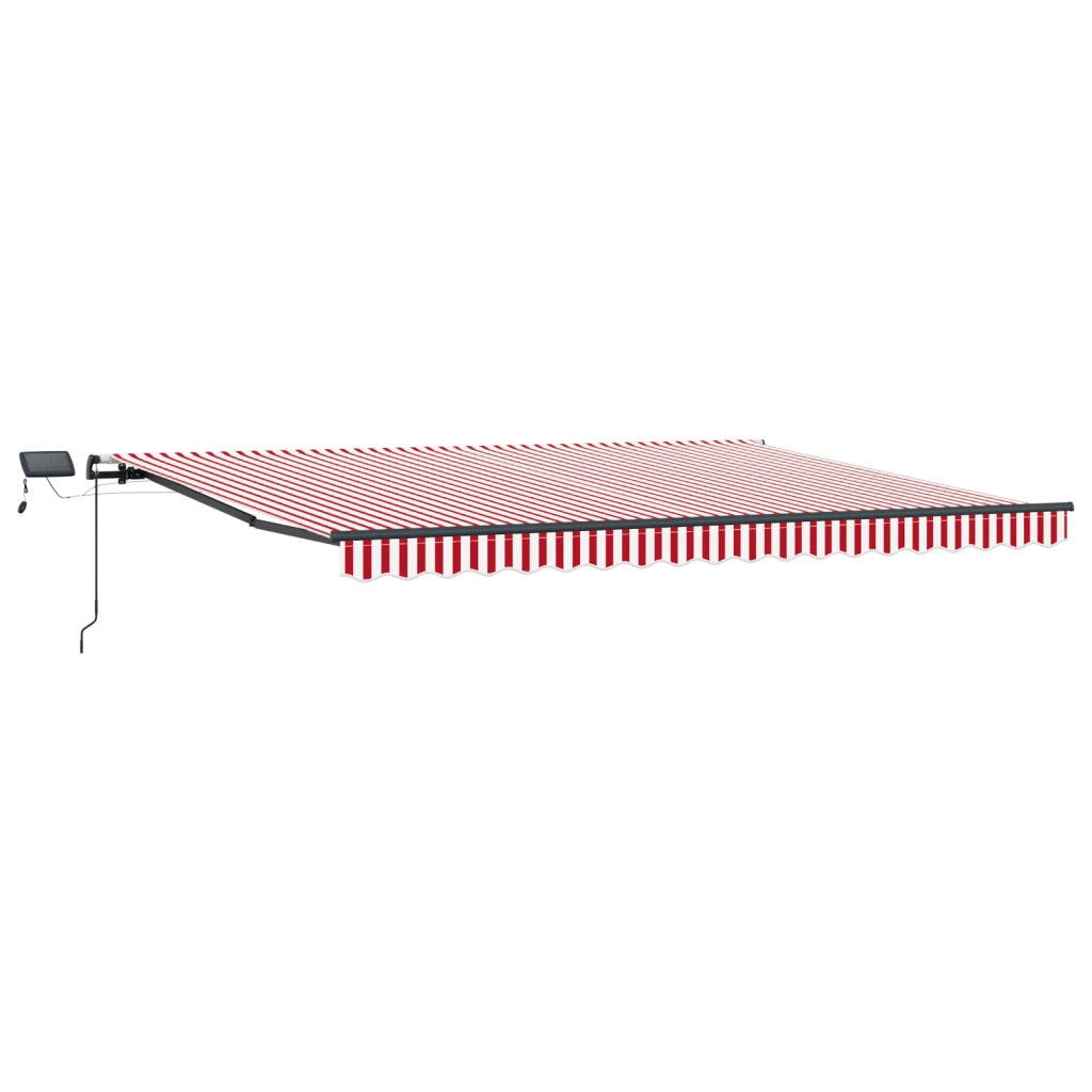 Tenda Retrattile Manuale con LED Strisce Rosse e Bianche 400x300 cm