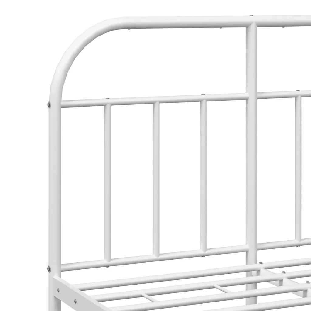 Giroletto con Testiera-Struttura Letto con testiera in Metallo Bianco 120x200 cm 608661