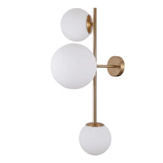 Applique Italux Vailante 3 luci ottone vetro bianco