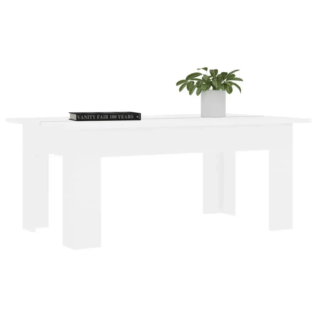 Tavolino da Salotto Bianco 100x60x42 cm in Legno Multistrato cod mxl 23829