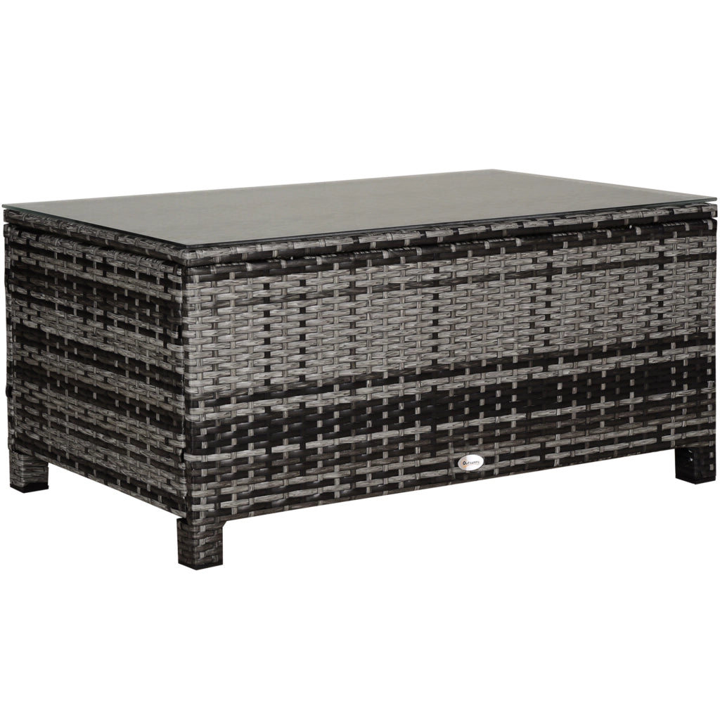 Tavolino da Giardino ¨C MINIMAL ¨C Polyrattan Grigio, 85x50x39 cm