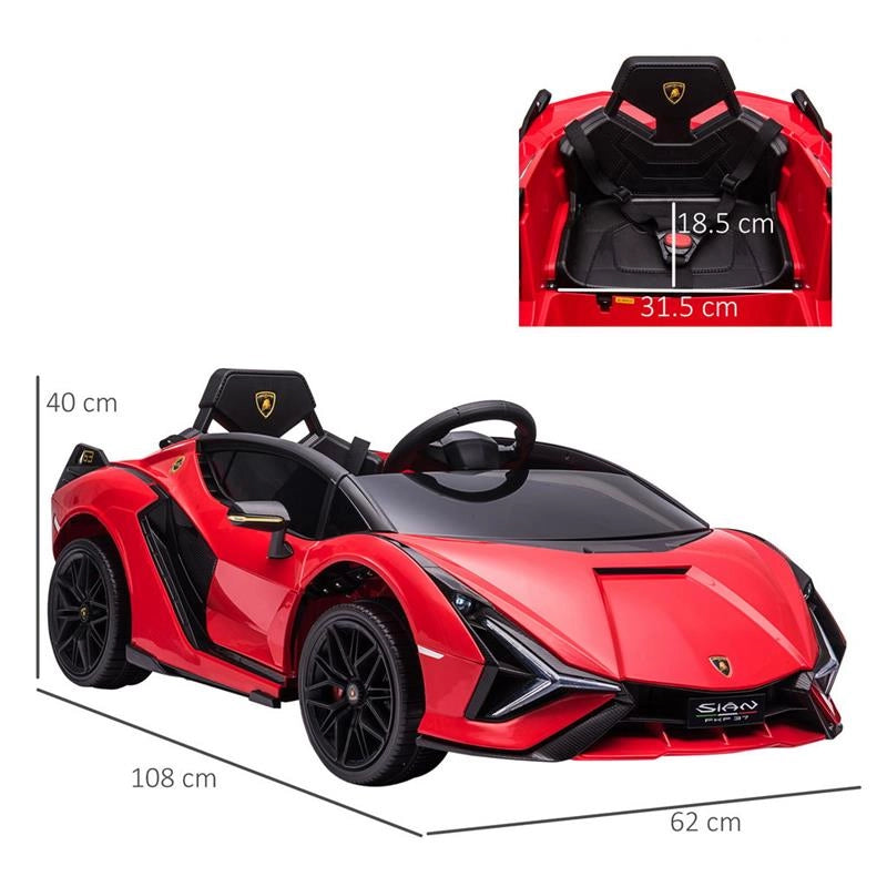 MACCHINA ELETTRICA LAMBORGHINI PER BAMBINI ETÀ 3-5 ANNI ROSSA