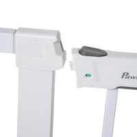 Cancelletto Sicurezza Regolabile per Cani 75-96 cm in Acciaio e Plastica Bianco