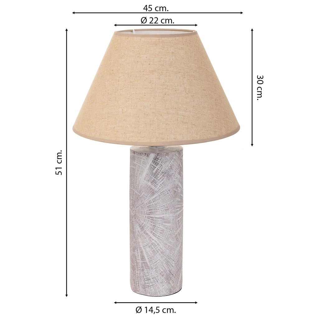 Lampada da tavolo in poliresina bianca