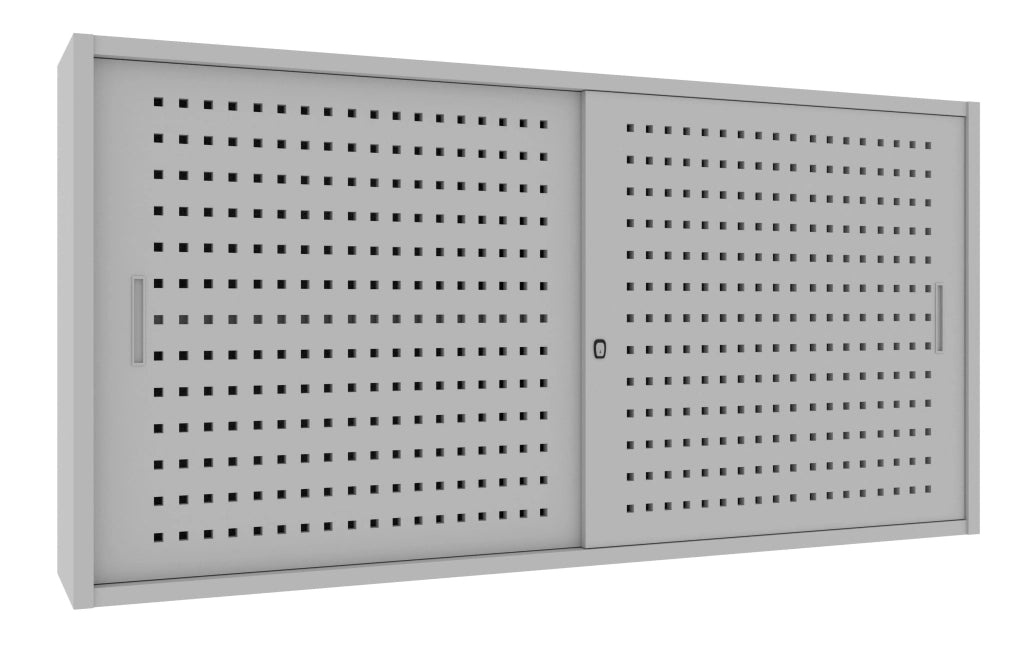 Armadio basso archiviazione con ante forate scorrevoli cm. 180x37,5x90H